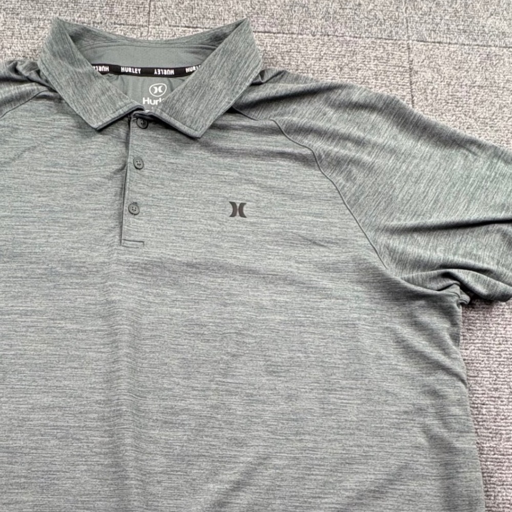 Hurley Mens XXL Performance Polo Shirt Gray Heather Short Sleeve Golf Activewear